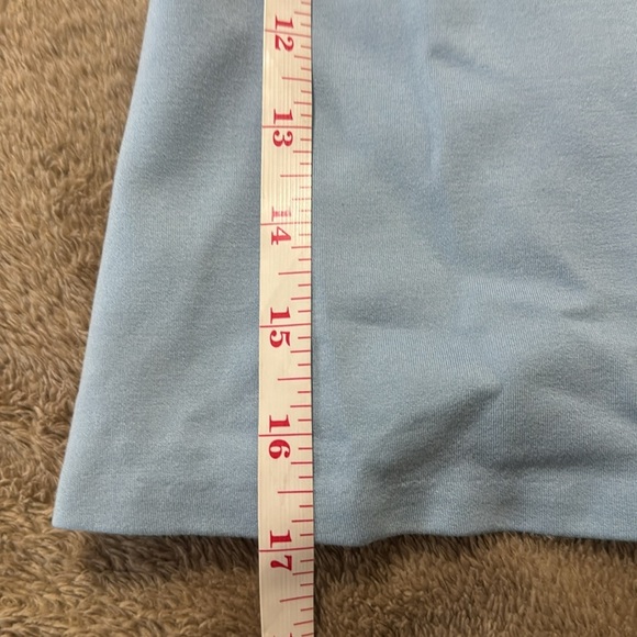 Boston Proper Sweetheart Neckline Ponte Top  Light Blue Puff Sleeve Blouse‎ - Picture 11 of 13